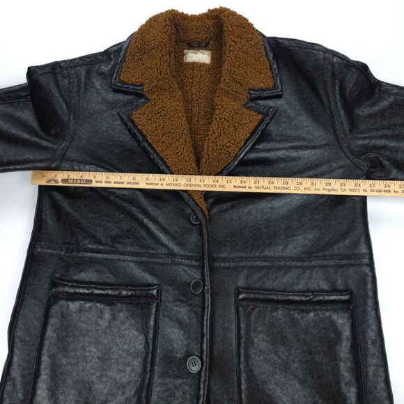 NEW Free People London Vegan Coat Black Sherpa 90s Y2k Grunge Boho Downtown Girl - Picture 4 of 12